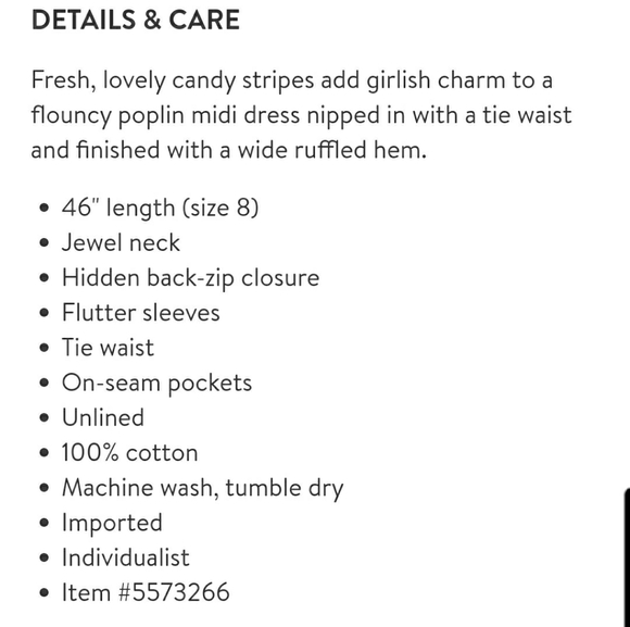 KATE SPADE BNWOT pink striped poplin midi dress - Picture 8 of 14